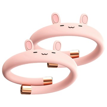 兔子造型 粉色 兒童款 植物精油手環 矽膠材質  30.5g  2盒