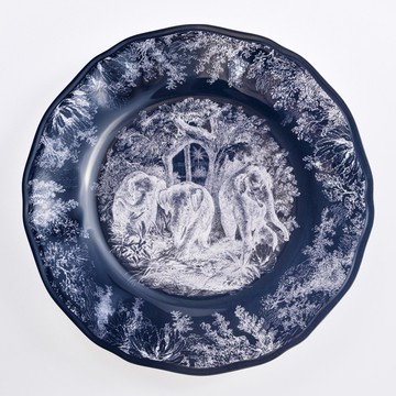 台灣 Vitamin M for Living 謎林奇遇 28公分 鈷藍 上菜盤 象