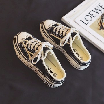 韓國2022春夏季新款厚底松糕半拖帆布鞋女乞丐鞋半托一腳蹬小白鞋