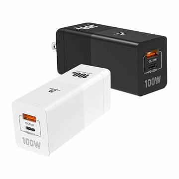 【APP4%點數】PowerRider PD100W 100W氮化鎵2孔折疊快速充電器