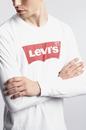 Levi's T恤 長袖上衣 男裝 LOGO款 T恤 長袖上衣 長袖T恤 圓領 L36015  白色(現貨)▶指定Outlet商品5折起☆現貨【送禮首選★APP下單點數4倍送】