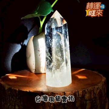 【台灣現貨】天然 夢幻 白 水晶 晶柱 110mm 精品 擺件 轉運 開運 招財 招 好運 人緣 淨化 消磁 礦石 靈招