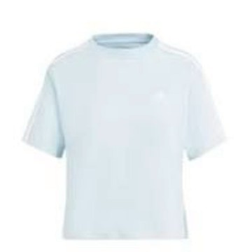 (WMNS) adidas Essentials 3-Stripes Single Jersey Crop Top Asia Sizing 'Blue'
