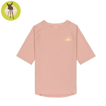 德國Lassig-幼童抗UV短袖泳裝上衣-裸粉豔陽