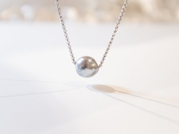 真多麻 8-9mm 日本天然海水珍珠akoya 925 純銀項鍊-可自由調節鏈