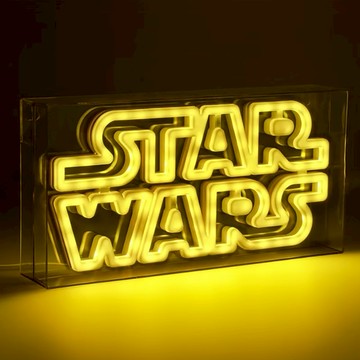 【Paladone UK】星際大戰 STAR WARS 電影經典 LOGO燈-炫黃霓虹燈【墊腳石】
