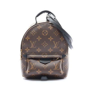 LOUIS VUITTON LV 路易威登 棕色 原花帆布 Palm Springs Mini 後背包 M44873 【二手名牌BRAND OFF】