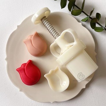 新款50g郁金香綠豆糕模具 冰皮廣式月餅中秋節月餅模家用烘焙工具