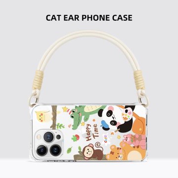 【原創設計】適用蘋果16手機殼新款可愛卡通iPhone16Pro斜挎背包式16plus硅膠防摔15promax腕帶手提爆款后殼