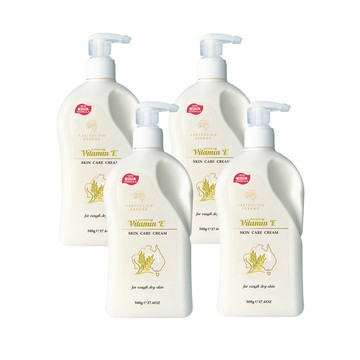 【澳洲G&M】維他命E羊毛脂皮膚滋養霜(家庭號) 500g/瓶-4入組