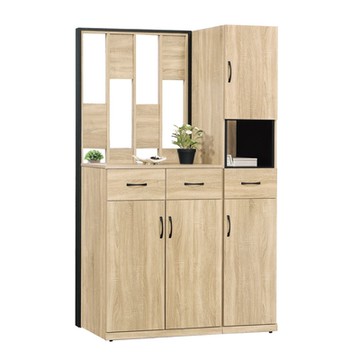 文創集 康法斯三抽4尺四門屏風鞋櫃/玄關櫃-120x45x199cm免組