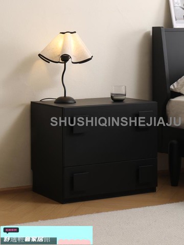 免運配送 床頭櫃 儲物櫃斗櫃 谷哩床頭柜 實木復古床邊柜現代簡約家用儲物柜臥室斗柜