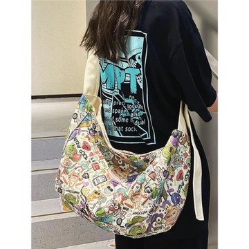 單肩帆布包女大容量ins韓風日系文藝夏小眾大學生上課通勤斜挎包