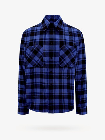 Cotton shirt with check motif - OFF WHITE - gender_Man