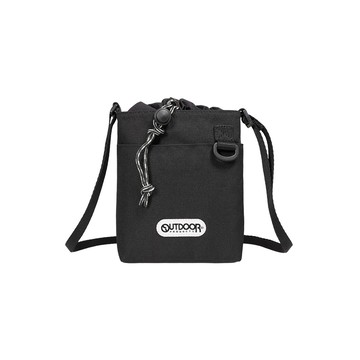 【OUTDOOR】風格前線系列束口隨身側背包-黑色 OD253107BK