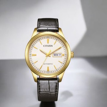 CITIZEN 星辰 Mechanical 經典簡約機械腕錶 男錶 手錶 皮帶錶 聖誕節 禮物-40mm NY4059-09A