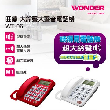 WONDER  大鈴聲來電顯示有線電話WT-06