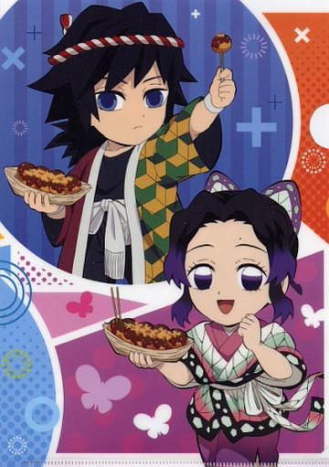 富岡義勇&胡蝶忍/集合A4文件夾第3彈築地市場銀章魚×鬼滅之刃蘭包購入特典