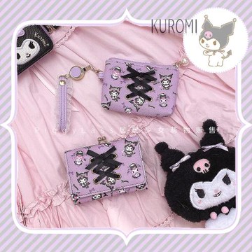 PL家*正版三麗鷗周邊卡包庫洛米卡套皮夾錢包蝴蝶結綁帶可愛禮物