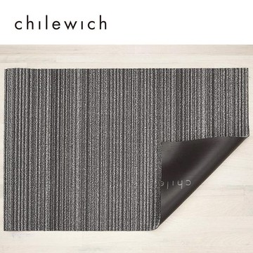 美國Chilewich Skinny Stripe系列 46×71cm踏墊 中條紋黑灰