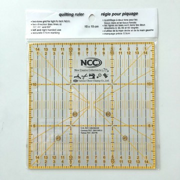 手作森林 台製 NCC 喜佳 15*15cm 雙色拼布尺 裁尺 台灣製