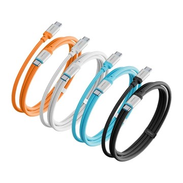 【3入組】240W Type-C 1.5M 6A 織編 充電線 數據線 傳輸線 (CTC615W)-四色可選 橙色