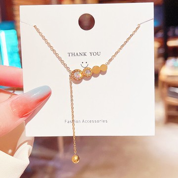 鈦鋼項鏈女韓國東大門個性設計感數字圓圈吊墜簡約流蘇頸鏈鎖骨鏈