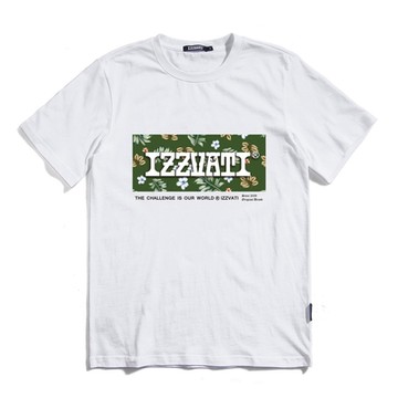 IZZVATI-夏日花草短T-白