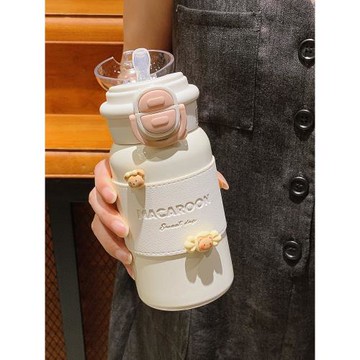 316保溫杯雙飲女生高顏值水杯2024新款學生上學專用吸管保冷杯子