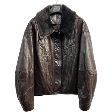 【紐約精品】 現貨+預購 真羊皮羊毛領白鵝絨羽絨皮衣秋冬外套寬鬆休閒女裝-翻領派克服女外套2色n1ml16