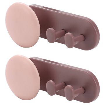 Couselect 北歐插頭固定掛勾  粉色 + 棕色  2個