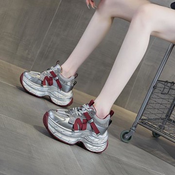 厚底網紅時尚老爹鞋女2025新款休閑百搭內增高輕便小個子運動潮鞋