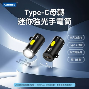 🍎【台灣出貨】迷你隨身手電筒 USB-C供電 免充電 手電筒套裝 Type-C 轉 強光手電筒