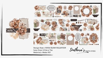 Cocoa Bloom Collection 復古可可花卉 霧面 PET 膠帶
