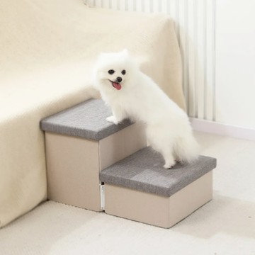 柏斯寵物折疊收納階梯 2層/3層 - 2層灰色