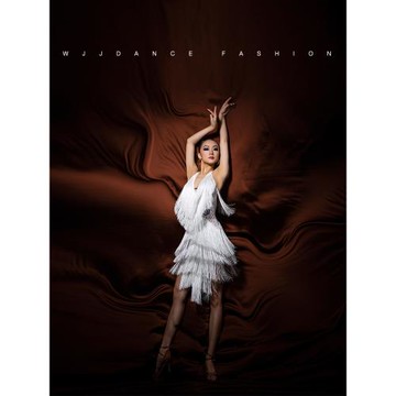 WJJdance拉丁舞連衣裙女2025新款V領掛脖流蘇露背比賽花服表演出
