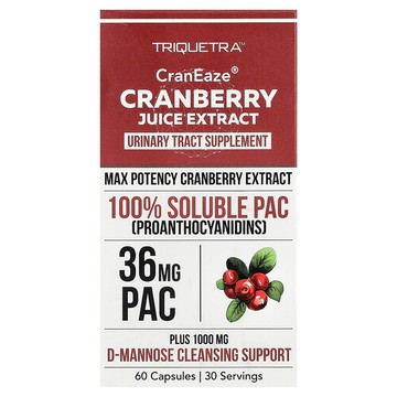 Triquetra Health, CranEaze®，蔓越莓汁提取物，60 粒膠囊