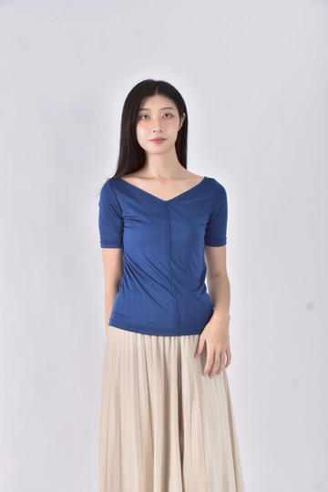 (S) lautreamontv領藍色短袖上衣