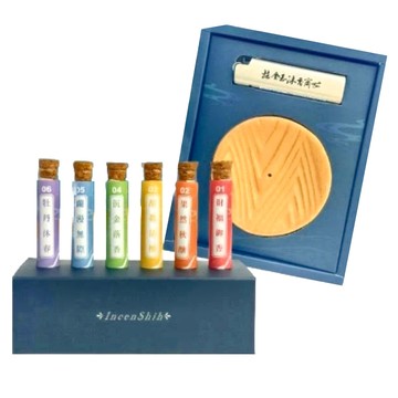 INCENSHIH 氤聖施 半線香禮盒組，手作陶土香插，財福御香/果燃秋醺/甜真清檀/沉金落香/蘭漫無際/牡丹沐春  1盒