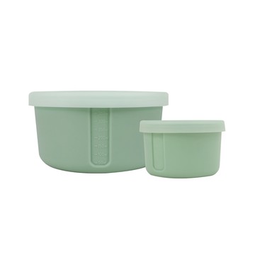 DIKE (超值2入組)  Warmth圓形矽膠保鮮-森林綠 HKS300GN 可微波(150ml+400ml)