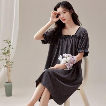 [韓國K.W.]韓國空運夢中低語莫代爾洋裝(居家服/家居服/睡衣/睡裙/涼感睡衣)GXT863