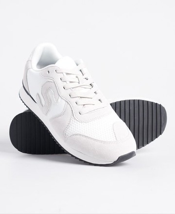 Superdry Men's Men's Retro Runner Trainers Beige / Vintage White - Size: 8 Size: 9