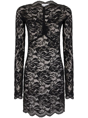 Rabanne - floral-lace minidress - women - Polyamide/Elastane - 38 - Black