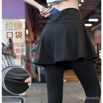 假兩件運動褲 鯊魚褲 壓力褲女 緊身褲 瑜伽褲 瑜珈褲有口袋 運動九分褲 跑步褲 瑜珈褲 運動褲 緊身褲 瑜伽褲 速乾運