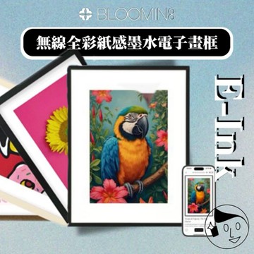 現貨直出 隔日免運《BLOOMIN8》E-Ink 無線全彩紙感墨水電子畫框 專屬APP TypeC續航3年