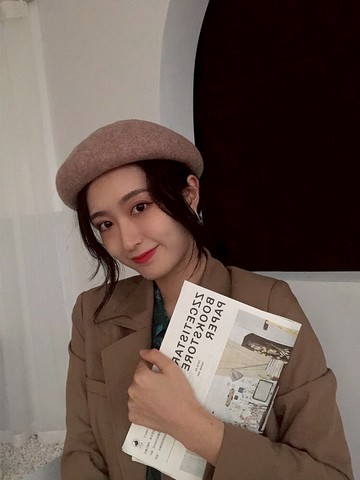 羊毛貝雷帽女潮ins日系甜美可愛立體蓓蕾帽時尚可調節畫家南瓜帽1入