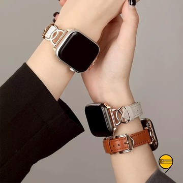 新款 拼接真皮錶帶 適用於 Apple Watch 11 10 9 8 SE 7 蘋果手錶錶帶 46mm 42mm 錶帶