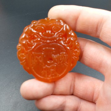廠家直銷 天然玉石a貨瑪瑙獅子頭掛件紅瑪瑙一帆風順吊墜玉墜玉牌
