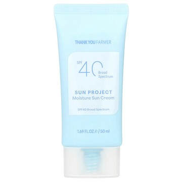 Thank You Farmer, 太陽計劃，保濕抗曬霜，SPF 40，1.69 液量盎司（50 毫升）