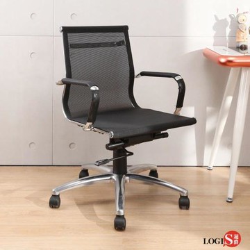 LOGIS-安迪透氣網中低背電腦椅 梳妝椅 辦公椅 事務椅 書桌椅【PA60】